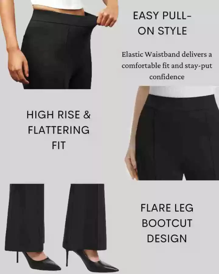 VDTREND Regular Fit Women Black Trousers